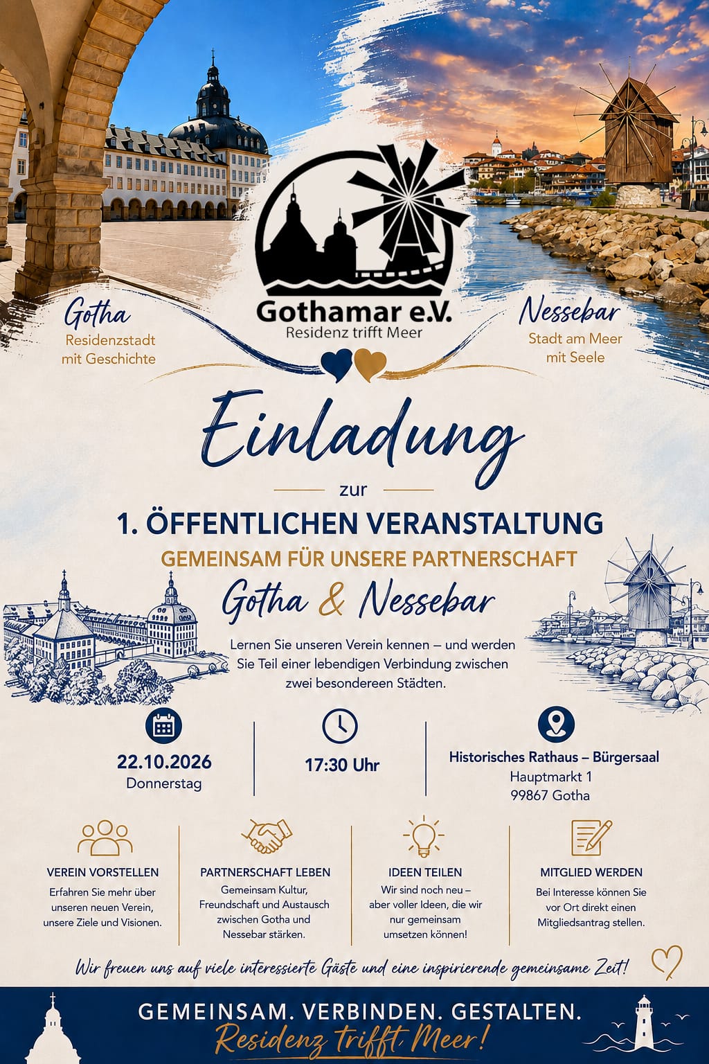 Einladung zur ersten öffentlichen Veranstaltung von Gothamar e. V. am 22. Oktober 2026
